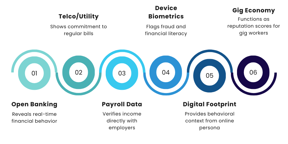 six primary sources of alternative data for credit scoring