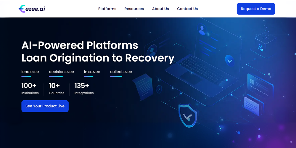 ezee.ai Loan Origination System for Credit Unions ezee.ai AI-native loan origination systems for credit unions showing end-to-end lending workflows, document intelligence, underwriting, and credit union lending automation.