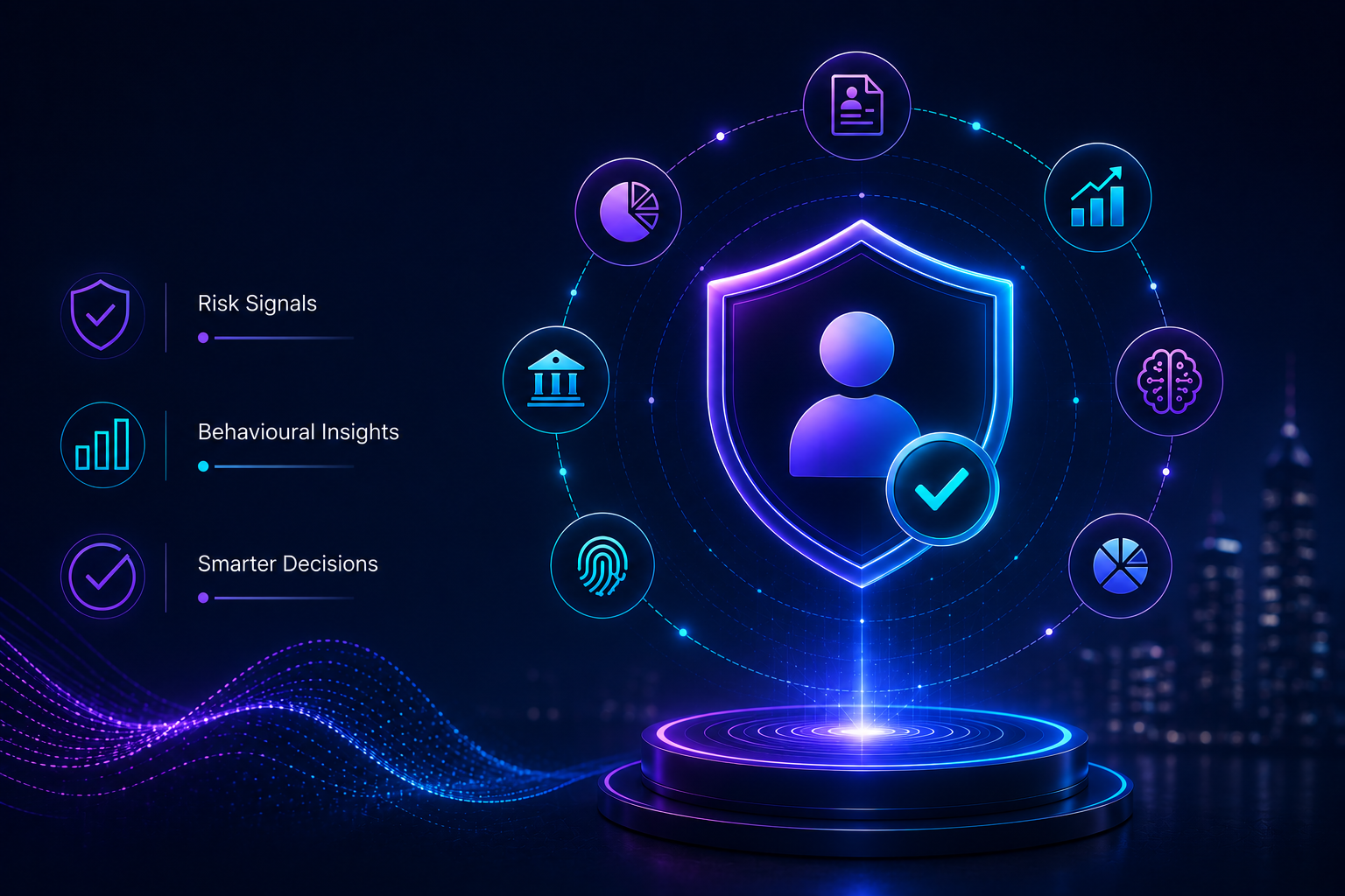 Credit Risk Assessment: From Prediction to Smarter Decisions Credit risk assessment concept showing borrower risk signals, behavioural data and risk models informing a smarter lending decision